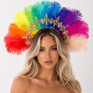 Nouvel Arrivage – Coiffes en Plumes d'Autruche Bleues Faites à la Main, Confortables, Élégantes, Unisexe, Durables, Idéales pour les Fêtes - Product Image 6