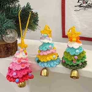 Adorno Navideño de Campana con Diseño de Dopamina, de Hilo Tejido Colorido y Felpa Suave, Colgante para Árbol y Coche, Llavero Hecho a Mano, Accesorio Festivo - Product Image 3