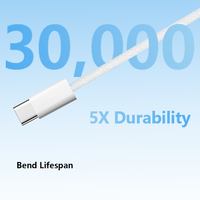 Câble USB-C en nylon tressé blindé disponible en 6 couleurs, expédition sous 7 jours, 1 m, charge rapide 60 W, Type C vers C, pour téléphone portable, emballage en sachet OPP