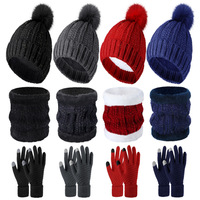 Gorro de Punto para Mujer, Gorro de Invierno con Letras, Gorro de Punto Cálido para Niñas, Conjunto de Gorro y Bufanda de Punto