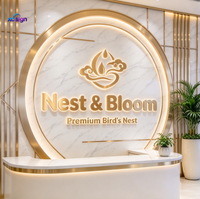 Enseigne 3D personnalisée en acier inoxydable rétroéclairée à LED, signalétique de logo haut de gamme pour bureau, centre commercial, boutique, salon de beauté, spa, hôtel, usage commercial, montage mural, Homekit