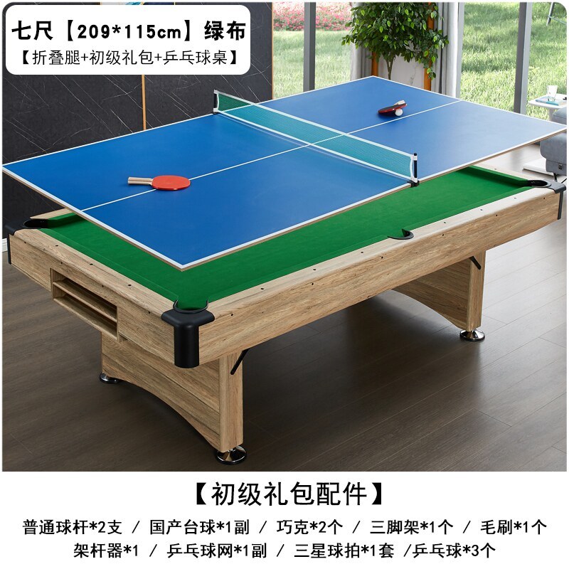 Modèle pliant de 7 pieds vert grain de bois + planche de tennis de table-8411