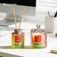 Diffuseur de parfum en verre dégradé pastel à la pastèque, marque privée |   Diffuseur de parfum personnalisé avec 120 ml d'huile essentielle pour la promotion de la marque