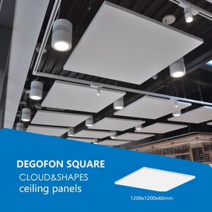Panneaux de plafond directement de l'usine 4*8ft, panneaux acoustiques suspendus de haute qualité 1200x1800mm, matériaux en laine de verre rectangulaires suspendus - Product Image 2