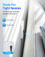 Cable de Carga Rápida SUNGUY de Nailon Trenzado de 90 Grados y 60W, Cable USB C para Teléfono Móvil y Portátil