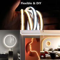 Bande LED COB 10 mm CCT 2700K-6500K 24V 576 LED, double blanc, flexible, pliable, décoration intérieure, économie d'énergie, ruban LED CCT, guirlandes lumineuses