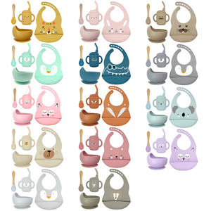 Vajilla Infantil al por Mayor, Libre de BPA, Tazón de Silicona para Alimentos, Set de Alimentación con Babero de Animales y Vasos con Cuchara de Madera y Silicona - Product Image 4
