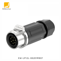 Connecteurs E-Weichat 2-8 broches, fiche aviation mâle/femelle, installation inversée, alimentation LP12, étanches IP68, 125V 5A