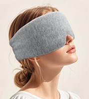 Masque de sommeil 3D personnalisé avec logo, en fibre de bambou et mousse à mémoire de forme, entièrement enveloppant, pour le voyage, avec compartiment oculaire stéréoscopique