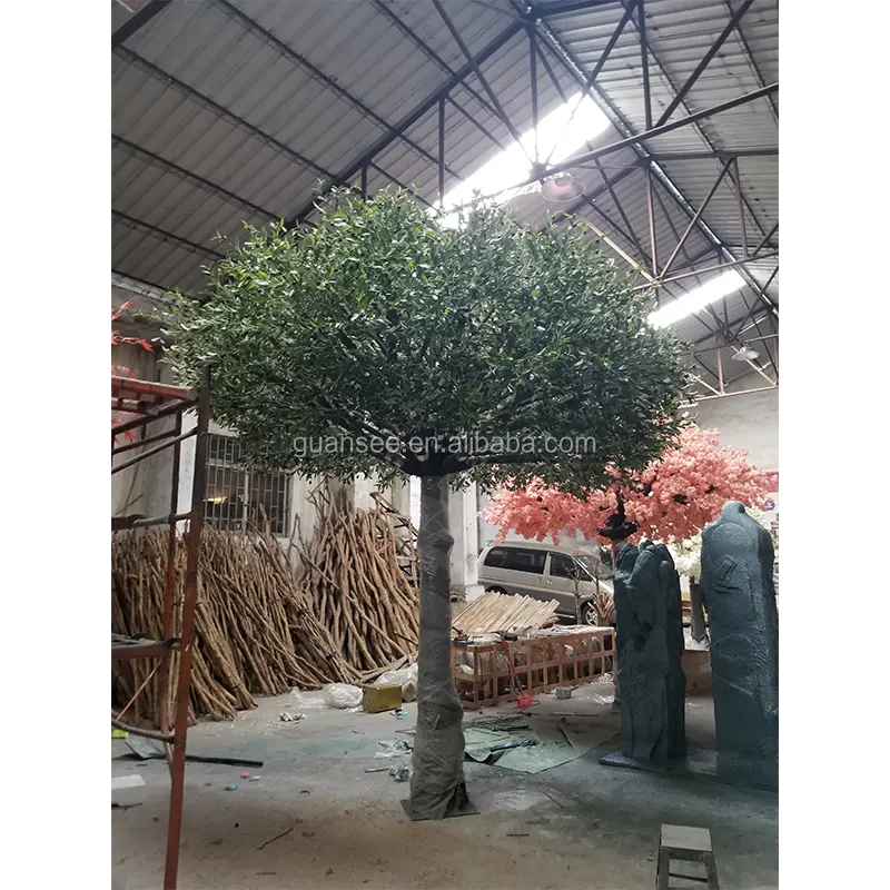 Árbol de fibra de vidrio para jardín, ramas de olivo de plástico de alta calidad, 4m