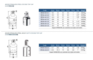 Embout d'extrémité à œillets en acier inoxydable AISI316 de marque HF pour bateaux, yachts et navires - Product Image 5