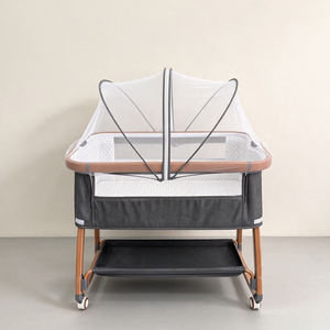Lemoon 668 Culla Portatile Pieghevole in Alluminio per Bambini, Lettino per Neonati, Culla da Viaggio con <span class=keywords><strong>Porta</strong></span> Laterale - Product Image 2
