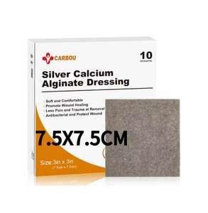 Carbou Groothandel Medische 7.5*7.5Cm Wond Zilver Calciumalginaat Hydrovezel Zilver Alginaat <span class=keywords><strong>Dressing</strong></span> - Product Image 1