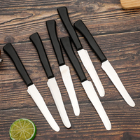 Ensemble de 6 couteaux à steak dentelés ergonomiques avec manche antidérapant, lame en acier inoxydable, manche en PP, boîte de couleur pour la cuisine à domicile