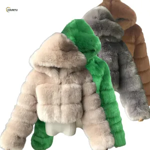 2024 kış sıcak moda katı uzun kollu kırpılmış Hoodie faux kürk ceket kadınlar