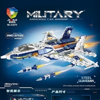 Ensemble de construction de porte-avions et de chasseurs pour garçons, jouet militaire d'intelligence pour l'été, vente en gros