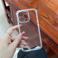Étui de téléphone transparent résistant aux chocs, aux rayures et aux chutes en acrylique de 1,5 mm pour 12/13/14/15/16 Pro/Max