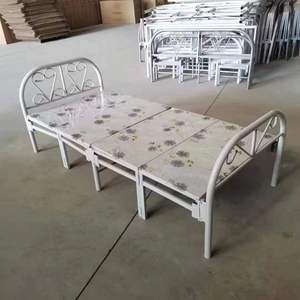 Stable Manufacturing Modern Design Factory Affordable Wholesale of Strong Portable <b>Single</b> <b>Metal</b> <b>Frame</b> Folding <b>Beds</b> with Mattress - Product Image 5