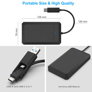 Boîtier <span class=keywords><strong>Externe</strong></span> Personnalisable USB 5 Gbit/s pour <span class=keywords><strong>Disque</strong></span> <span class=keywords><strong>Dur</strong></span> SATA USB Type-C/A 2,5 Pouces, Boîtier <span class=keywords><strong>SSD</strong></span>/NVMe Sans Outil avec Puce JMS578 - Product Image 6