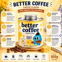 Boîtes à café rondes en fer blanc de 100/130/180g avec logo personnalisé, couvercle à vis, impression offset pour emballage alimentaire