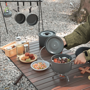 Hike Mount – ensemble d'ustensiles de cuisine portables pour le camping, 4-5l, kit de cuisine extérieur antiadhésif pour 5-6 personnes DS-700 - Product Image 1
