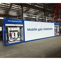 Station de ravitaillement mobile sur conteneur, montée sur châssis, pour le diesel et l'essence, avec réservoir de carburant