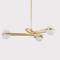 Lustre rond LED de luxe américain de 52 pouces en laiton vintage pour salon, chambre à coucher, salle d'étude