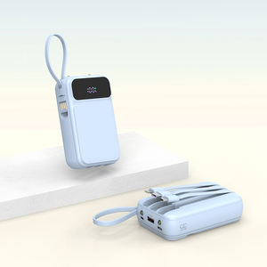 <span class=keywords><strong>Power</strong></span> Bank Powerbank веревочная ручка светодиодный цифровой дисплей мобильный телефон мини PD 20 Вт Быстрая зарядка Встроенный кабель 10000 мАч <span class=keywords><strong>Power</strong></span> Bank - Product Image 3