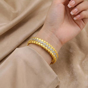 Pulsera de Lujo de Plata S925 al por Mayor, Brazalete Abierto Vintage con Diamantes Incrustados y Textura Cepillada Italiana para Mujer - Product Image 4