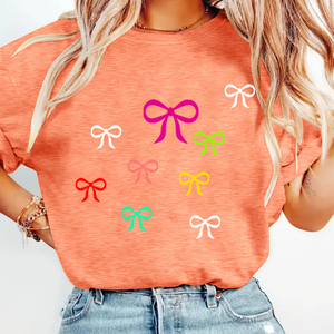 <span class=keywords><strong>Camiseta</strong></span> cuello redondo con gráfico de lazo floral negro para mujer con logotipo personalizado - Product Image 4