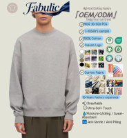 Supplier Grosir Sweatshirt Pria Ukuran Besar Model Drop Shoulder Bahan Fleece Katun Tebal dengan Logo Kustom OEM ODM