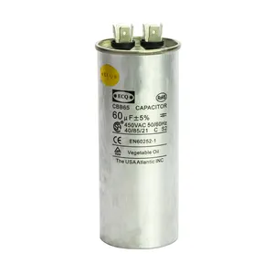 Condensador CBB65 AC, condensador de carcasa de aluminio para refrigerador/motor/compresor de arranque