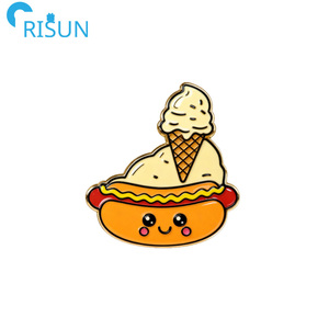 Pin de solapa de esmalte suave y duro del fabricante, con diseños de comida (papas fritas, hot dog, hamburguesa de <span class=keywords><strong>Chicago</strong></span>), estilo Kawaii, con logotipo personalizado - Product Image 5
