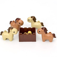 Aksesoris MOC Peternakan Hewan Ternak Anak Kuda Mini 20-Piece Building Block Plastik DIY Mainan Edukasi untuk Anak Laki-laki Usia 5-7 Tahun
