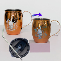 Tasse à changement de couleur de 12oz en acier inoxydable 350ml tasse à shot tasse à café en gros tasse magique à paroi unique avec couvercle étanche paille