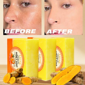 Lkiae özel glikolik asit yağı kontrol anti-kırışıklık hafifletmek çil parlayan güzellik cilt beyazlatma bal zerdeçal sabun - Product Image 4