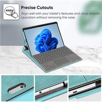 Housse de protection pour portefeuille à angles multiples avec porte-stylet de poche en cuir PU pour Microsoft Surface Pro 9