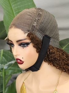 Pelucas de cabello humano FH 250% 4C con línea de cabello natural y baby hair, peluca frontal de encaje sin pegamento 5x5 con rizos tipo Pissy y raya en C - Product Image 5