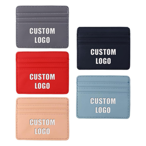 IDÉE CADEAU Vente en gros Porte-cartes en Pu mince et léger à quatre fentes pour cartes Petit porte-cartes en cuir Pu avec logo personnalisé - Product Image 1