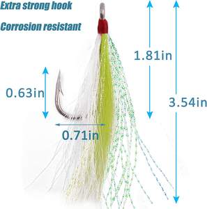 Señuelos de Pesca con cola de bucal, anzuelos de pesca de agua salada, aparejo de Fluke, Mylar Bucktail <span class=keywords><strong>Flash</strong></span>, Teasers <span class=keywords><strong>B10</strong></span>, colores personalizados - Product Image 5