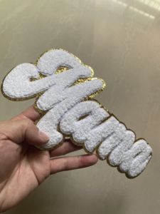 Nuevo producto Getteli Gold Edged MAMA Toalla Bordado Planchado Parche Chaqueta Ropa Bordado Parche - Product Image 5