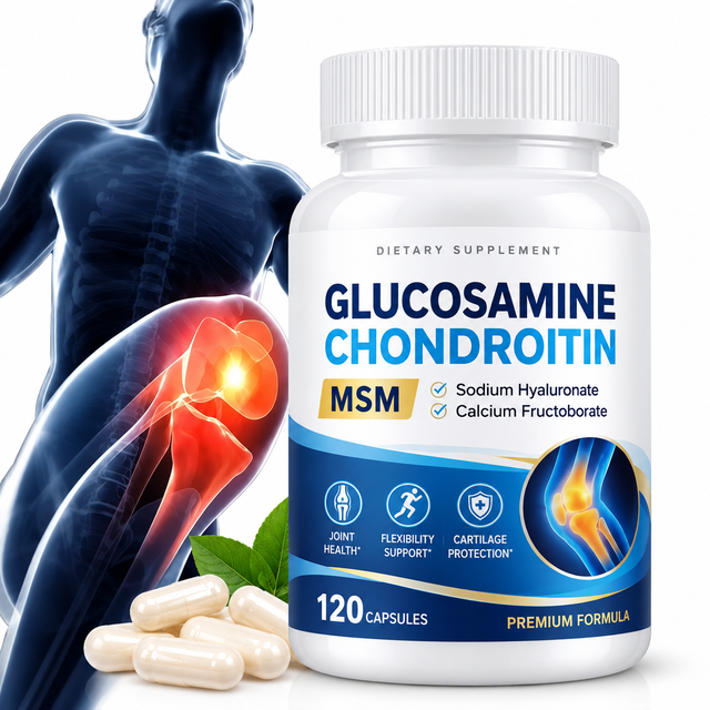 Glucosamine Chondroitin MSM Capsules Advanced Joint Support Daily Active Lifestyle Mobility Nutrition Supplement 120 Capsules