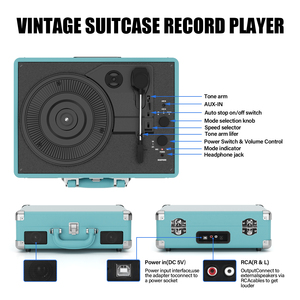 Vente Flash : Lecteur de disques vinyles à entraînement par courroie, 3 vitesses, son stéréo, prise en charge OEM/ODM, vente en gros, usine de lecteurs de musique - Product Image 3