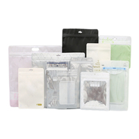 Vente en gros pas cher sac zippé en papier kraft blanc personnalisé biodégradable recyclé avec fenêtre