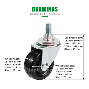 Großhandel neues Design Silent Rubber <span class=keywords><strong>Caster</strong></span> Wheels M8 M10 M12 Gewindes tiel wirbel - Product Image 2