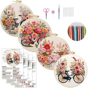 Hand Embroidery DIY Material Package European Style with Printing Hand Embroidery DIY Bag Fabric Embroidery