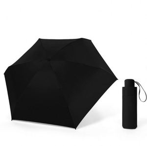 Parapluie pliable compact en polyester à 5 sections avec panneaux en pongé, design moderne, plusieurs couleurs au choix, idéal pour les voyages - Product Image 5