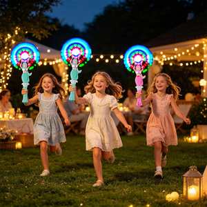 ของเล่นกังหันลมนางเงือก LED สำหรับฤดูร้อน 8 หลอด LED หมุนได้ 360 องศา ของเล่นเรืองแสงสำหรับชายหาด สวนสาธารณะ ของชำร่วย ขายส่ง - Product Image 3