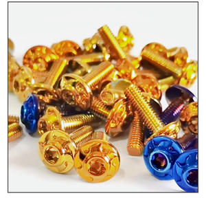 304 acier inoxydable M6 M8 feuille d'érable motif vis nouveau Design moto frein disque bride brûlé bleu couleur placage métrique - Product Image 6