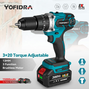 Taladro <span class=keywords><strong>Percutor</strong></span> Eléctrico Inalámbrico 3 en 1 de 18 V, Taladro <span class=keywords><strong>Percutor</strong></span> Inalámbrico, Destornillador Eléctrico para Batería de Litio, Herramientas Eléctricas para el Hogar - Product Image 3